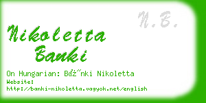 nikoletta banki business card